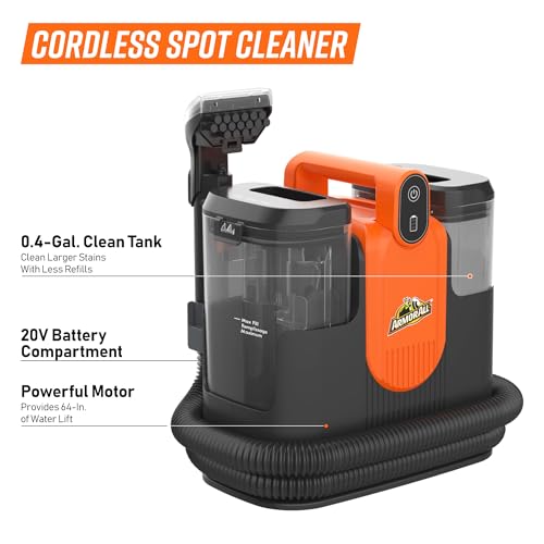 Image of Armor All MAX 20V Cordless Portable Spot Cleaner for Carpet & Upholstery, Portable Deep Cleaner with Auto Detail Tools for Cars, Pets, Area Rugs & Couches- DSCC2001 0901
