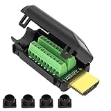 MEIRIYFA HDMI Solderless Adapter HDMI Male Screw Terminal Breakout Board HDMI 20PIN End Repair Kit Connector with Case Accessories