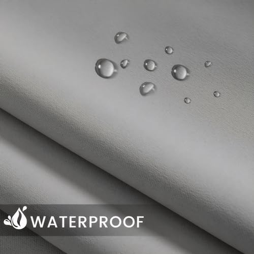 Rideau d'extérieur à double œillets coupe-vent et isolant thermique gris - 6