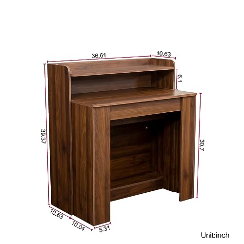 Extendable Dining Table for 2-10, 11"-98" Large Dining Table, Mid Century Modern Farmhouse Console Tables, Wood Foldable Kitchen Tables for Entryway, Dining Room, Living Room, Kitchen, Space Saving