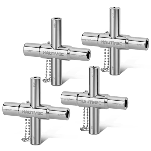 HAUTMEC 4pcs 4 Way Sillcock Water Key Faucet Valve Tool
