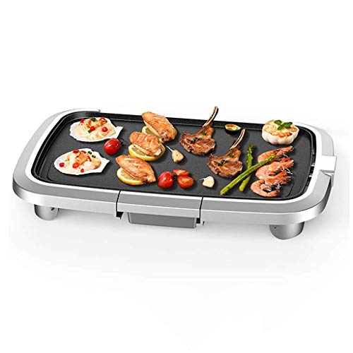 Elektrische Grillplatte, rauchfreier Grill, Innengrill, Tischgrill Elektrisch, Multifunktions-Grillmaschine Grillspieße Grillpfanne,