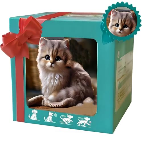 Chaton Robot Interactif avec Fourrure Douce - Chat Robot Réaliste 2026, Marche Intelligente, Miaule et Remue la Queue, Jouet Animal Animé pour Enfants et...