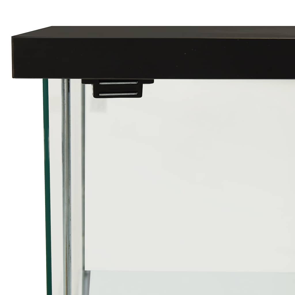 Glasvitrine mit 3 Ebenen, Vitrinenschrank 86 cm hoch aus gehärtetem Glas und Holzwerkstoff, Glasschrank Bücherschrank für Wohnzimmer, Flur und Büro, Schwarz und Transparent