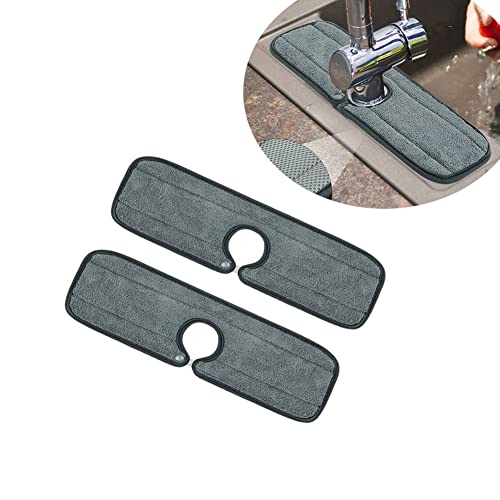 Paquete de 2 colectores de salpicaduras de grifo, tapete absorbente de grifo de cocina más largo, protector de salpicaduras del para cocina, baño y RV, tapete de secado de platos de 23.6 x 6 pulgadas Cover