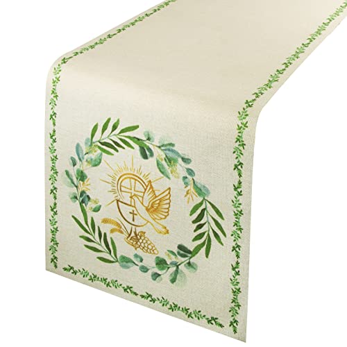 20 Serviettes De Table Communion Blanc Et Or - Hobi