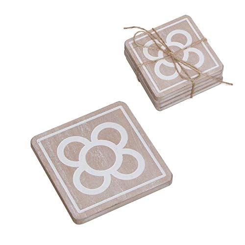 ROCKING GIFTS Posavasos de Madera Juego 4 Unidades Panot Barcelona 10 cm, Accesorios para Cocina, Mesa, Vasos,Vino, Cerveza, Regalos Originales