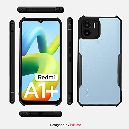 Image of Pikkme Poco C51 / Redmi A1 Plus /Redmi A2 Plus /Poco C50 Back Cover | Crystal Clear Transparent Back | Ultra Hybrid | Full Camera Protection | Raised Edge | Bumper Back Case (Black)