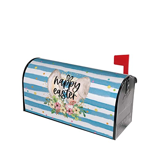 Suqkxco Happy Easter Bunny Mailbox Covers Magnetic Waterproof Post Box Cover Wraps Post Letter Box Cover Garden Decor Standard Size 18" X 21"In #TOP2