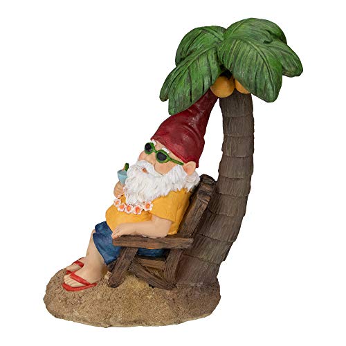 Northlight 12.25' Tropical Gnome with Palm Tree Outdoor Garden Statue