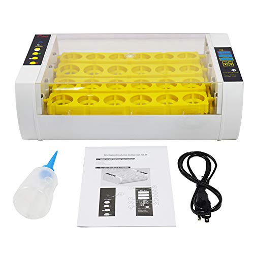 HayWHNKN Digital Egg Incubator Automatic Poultry Hatcher with Egg Turning and Humidity Display 24~96 Eggs 110V (24 Eggs)