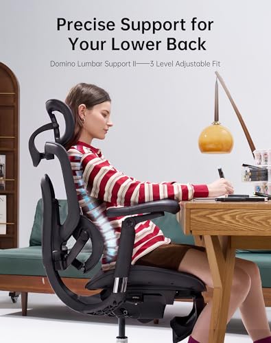 Image of SIHOO Doro C300 Pro V2 Ergonomic Office Chair with Footrest & Full-Body Adaptive Support, 8D Armrests & Breathable Mesh, Comfy High Back Computer Desk Chair for Long Hours, 135 Recline, Jet Black