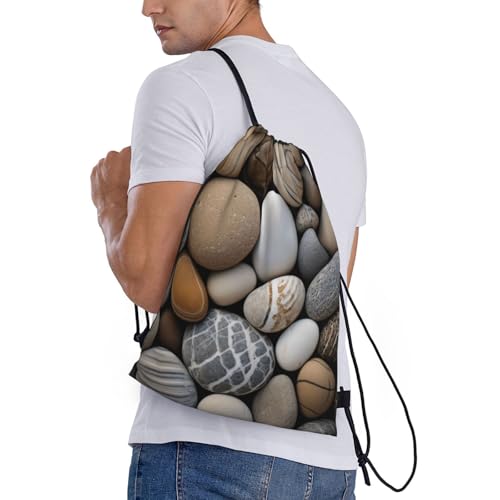 Petoskey Stone print Drawstring Bag Sack Gym Bag Ditty Bag for Gym Traveling, Hiking, Yoga, Shopping for Adult3