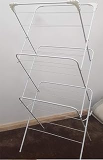 Elito Home & Garden New 3 Tier Airer Clothes Laundry Dryer Metal Rack Indoor & Outdoor Folding Horse (14M Airer Grey/ Black)
