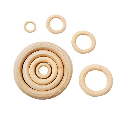 Image of 10PCS Natural Wooden Craft Rings 100mm /3.93inch Unfinished Wood Loop Circle Pendant Connectors Jewelry Making Accessory