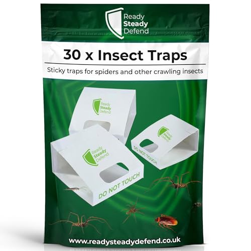 Insect Killer Traps: Versatile Pre-Baited - 30-Pack Crawling Pests - Efficient Pest Control for Spiders Bed Bugs Woodlice & More
