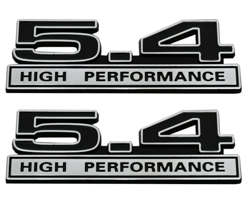 Image of 2pcs 5.4L Liter High Performance Badge V6 Engine Emblems Badge 3D Decals Stickers Cars Trucks (Chrome Black)