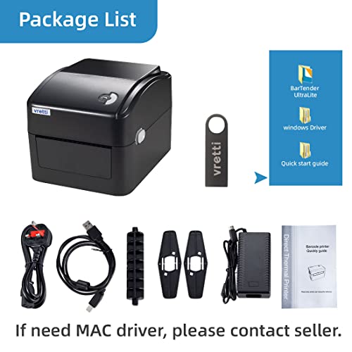 vretti Thermal Printer USB Label Printer Thermal Label 4x6 for Shipping Compatible with Windows, Mac OS and Linux systems - Image 7