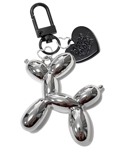 LAEKOU Jelly Balloon Dog Design Keychain for Women Cute Girls Key Chain Bag Charms Accessories for Car Purse Backpack