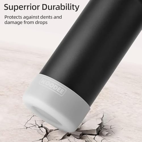Image of koodee 22 oz Water Bottle with Straw Lid Stainless Steel Vacuum Insulated Sports Water Bottle for School, Reusable Metal Water Bottle Flask for Boy (Black)