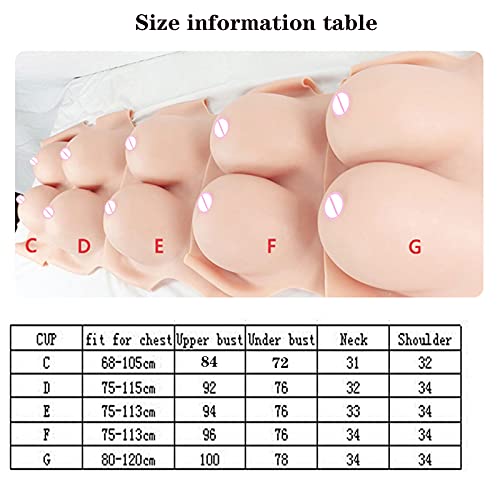 WHG Formas de silicone para os seios de gola redonda com gel de silicone para travessias de mastecto
