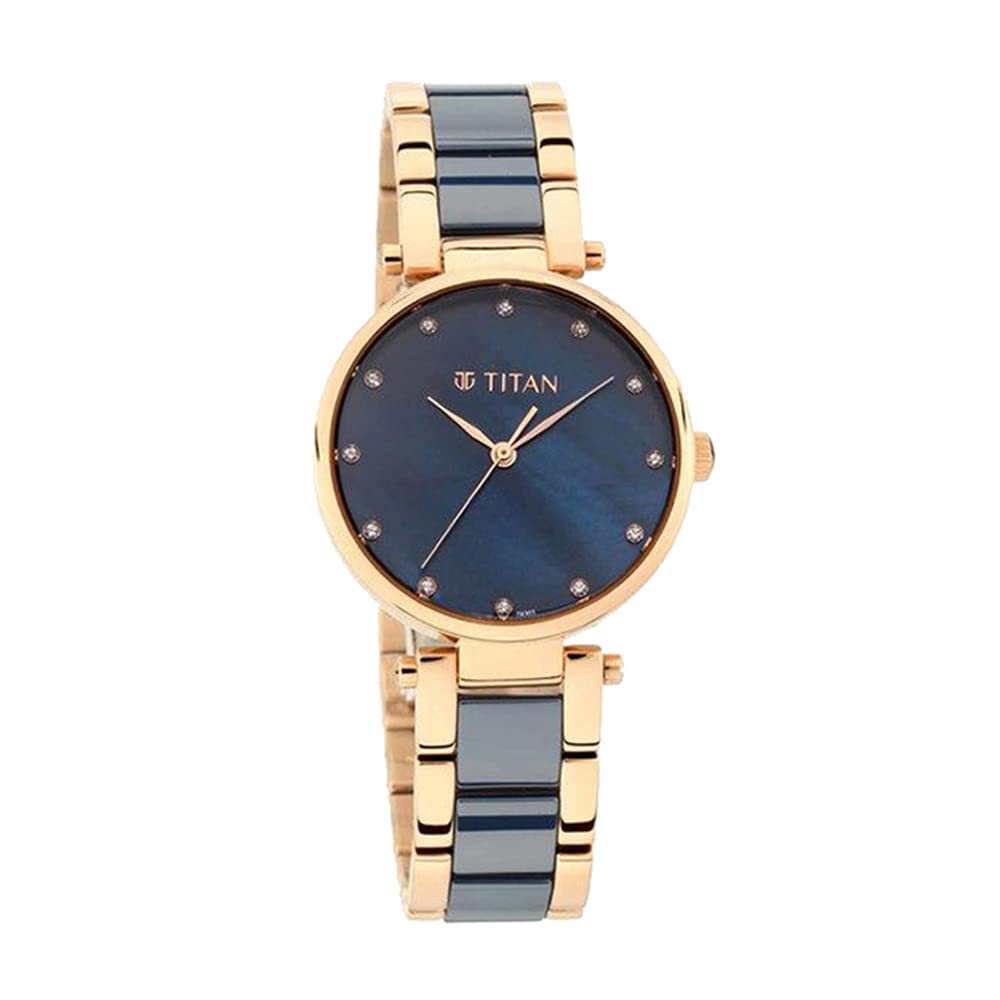 Titan Quartz Analog Blue Dial Ceramic Strap Watch for Women-NS95061WD05 (B08QZYY4N6) Amazon Price History, Amazon Price Tracker