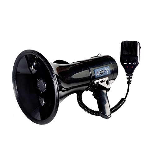 Megafone Tragbarer Megaphonlautsprecher mit 50 Watt Leistung, Bullhorn-Sprach- und Sirenenalarmmodi mit Lautstärkeregler und Tragegurt, ideal for Durchsagen im Freien