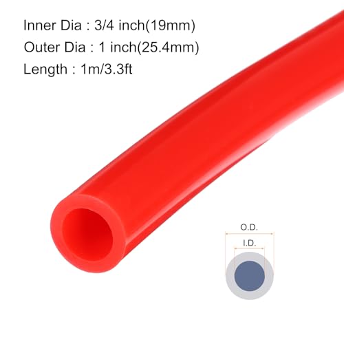 Image of 1m(3.3ft) 19mm(3 /4 inch) ID x 25.4mm(1 inch) OD Silicone Tubing Red Industrial Plastic Tubing Pure Silicone Hoses for Pump Siphoning Draining Irrigation Brewing