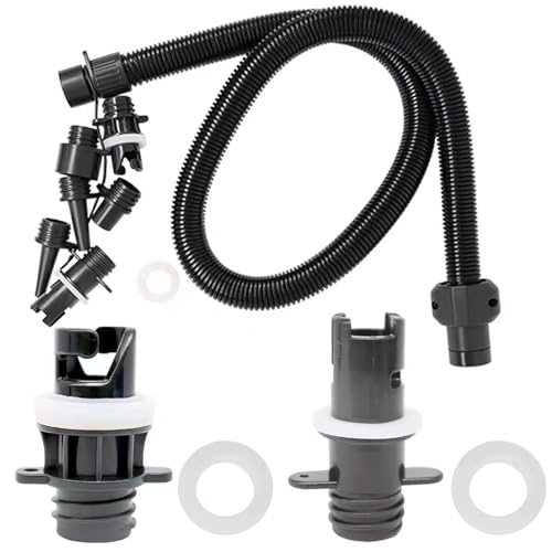 Paddle Board Pump Adapter Set, Practical Paddle Board Accessories, 1 Pump Hose 6 Air Nozzles, for Inflatable Boats, Rafts, Kayak, Floats Electric