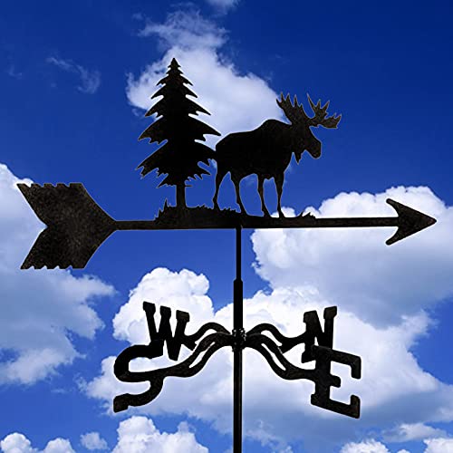 Ydhnb Metal Weathervane Garden Stake Weather Vane Wind Vane Stainless Steel Wind Direction Indicator Garden Yard Roof Mount Easy Use,Deer #TOP1