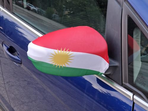 Spiegelflagge/Spiegelfahne KURDISTAN 1 Paar, Auto/PKW Rückspiegel/Autospiegel Fahne/Flagge/Überzug