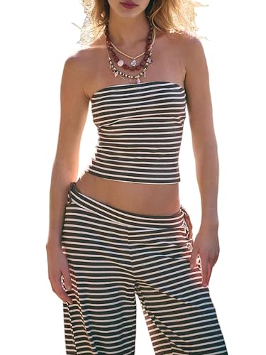 Tenues d'été pour femmes à rayures de café pour la plage
