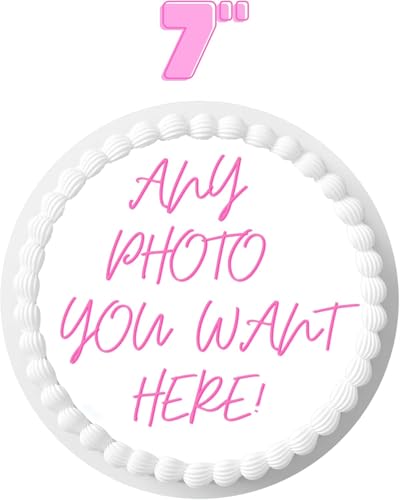 Custom Cake Topper Edible Personalized Image Your Own Cake Topper Birthday 7 inch Customize Party