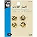 Dritz 80-4-35 Sew-On Snaps, Brass, Size 4 4-Count