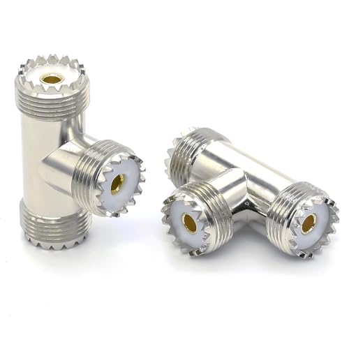 Adaptador UHF PL259 antena conector T 3 vías pack x2 miniatura 6