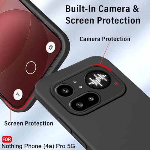 Image of TheGiftKart Liquid Silicon Back Cover Case for Nothing Phone 4a Pro 5G | Total Camera Protection | Micro-Fibre Lining Inside | Shockproof Back Cover Case for Nothing Phone 4a Pro 5G (Silicone, Black)