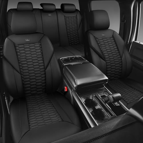 Image of CAR PASS 3D Foam PU Leather Car Seat Covers Full Set,Luxury Breathable Faux Leather Seat Covers for Car,Anti Slip Universal Fit for SUVs Vans Sedan Truck Automotive,Armrest Airbag Compatible All Black