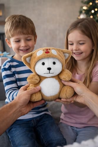 Image of Fun4you Hooded Teddy Bear - Soft Plush Stuffed Toy for Baby Girls | Huggable Toys for Girls and Boys | Birthday Gift for Babies | Panda Teddy for Toddlers | Brown and White 50 cm