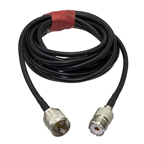 Câble cavalier RG58 UHF PL259 mâle vers SO239 femelle de 5 mètres