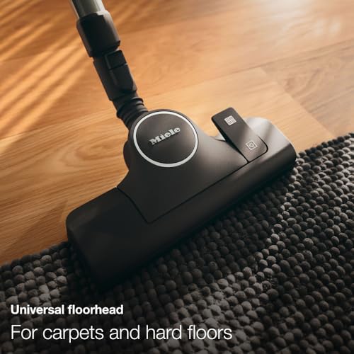 Image of Miele Complete C3 Allergy Bagged Cylinder Vacuum Cleaner with Maximum Suction Power, Foot Controls, HEPA Filter, Universal floorhead, Lotus White