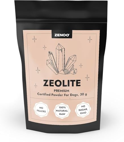 ZENOO Supplemento di zeolite Detox per cani e gatti 30 g – Polvere minerale naturale per la disintossicazione delicata, scarico di metalli pesanti, supporto digestivo, equilibrio del pH e