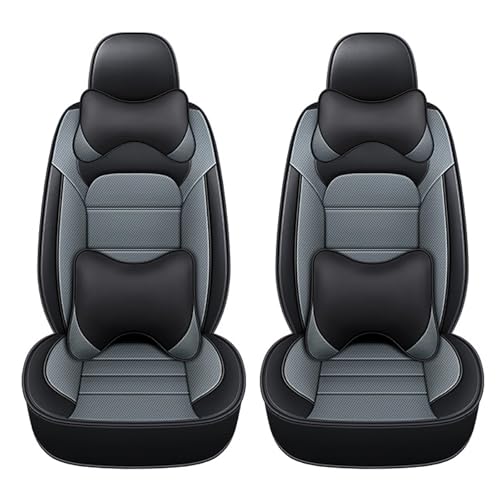 トヨタ アクア 10系Aqua NHP10 NHP10Hに適用車用シートカバー 5席セット 高級レザータイプ 防水防汚 滑り止め加工 簡単取り付け 通年使用 快適クッション 収納便利 汎用設計 夏冬兼用(灰黒,2個B)