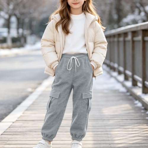 Boys Sweatpants High Waisted Cargo Sweat Pants Wide Leg Comfy Athletic Joggers Running Workout Gym Clothes - image 2