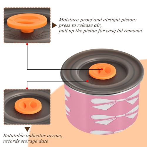 Contenedor al vacío para café con lazo rosa Qilmy miniatura 4