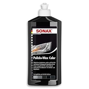 SONAX Polish+Wax Color schwarz (500 ml) Politur mit schwarzen Farbpigmenten und Wachsanteilen | Art-Nr. 02961000
