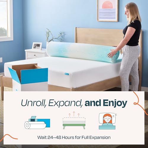 Linenspa 2 Inch Swirl Gel Memory Foam Mattress Topper, Twin XL Size - image 6