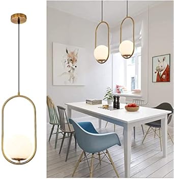 Diktmark Golden Capsule Single Hanging Pendent Ceiling Light for Bedroom, Living Room, Cafe, Restaurant, Hallway, Kitchen, Over The Dining Table (Without Bulb)