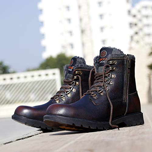 Bacca Bucci SNOWMAN Original Eye Genuine Leather water proof ankle Snow boots for Men With FUR