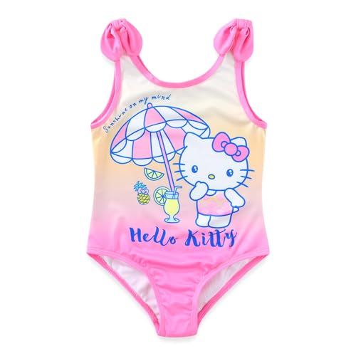 Hello Kitty Sanrio Girls Swimsuit UPF 50+ One Piece Bathing Suit for Big Kids Pink