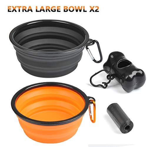 Extra Large Collapsible Dog Bowl(34oz, 7" Diameter), Food Grade